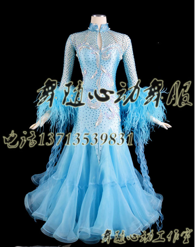 华尔兹舞裙新款连衣裙交谊舞大摆国标舞演出服高档摩登舞比赛裙女