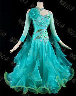 华尔兹舞裙新款 连衣裙摩登舞比赛裙国标舞2018交谊舞表演服成人女