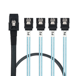 恒煜阵列卡8087接口Mini SAS转4口SATA服务器硬盘机箱背板数据线