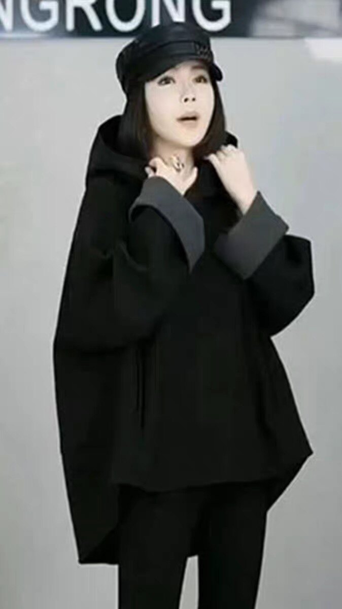 欧货高级感小众宽松连帽卫衣女2024秋冬新款加厚慵懒风大版上衣潮