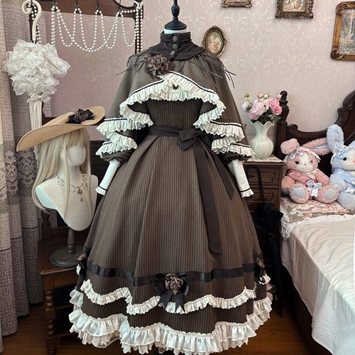 【尾款】伦敦晚信 暮雨手作 原创设计 lolita洋装cla斗篷 英伦