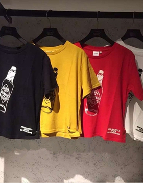 MOssy 啤酒瓶印花短袖m家t恤简单显瘦mousy 现货