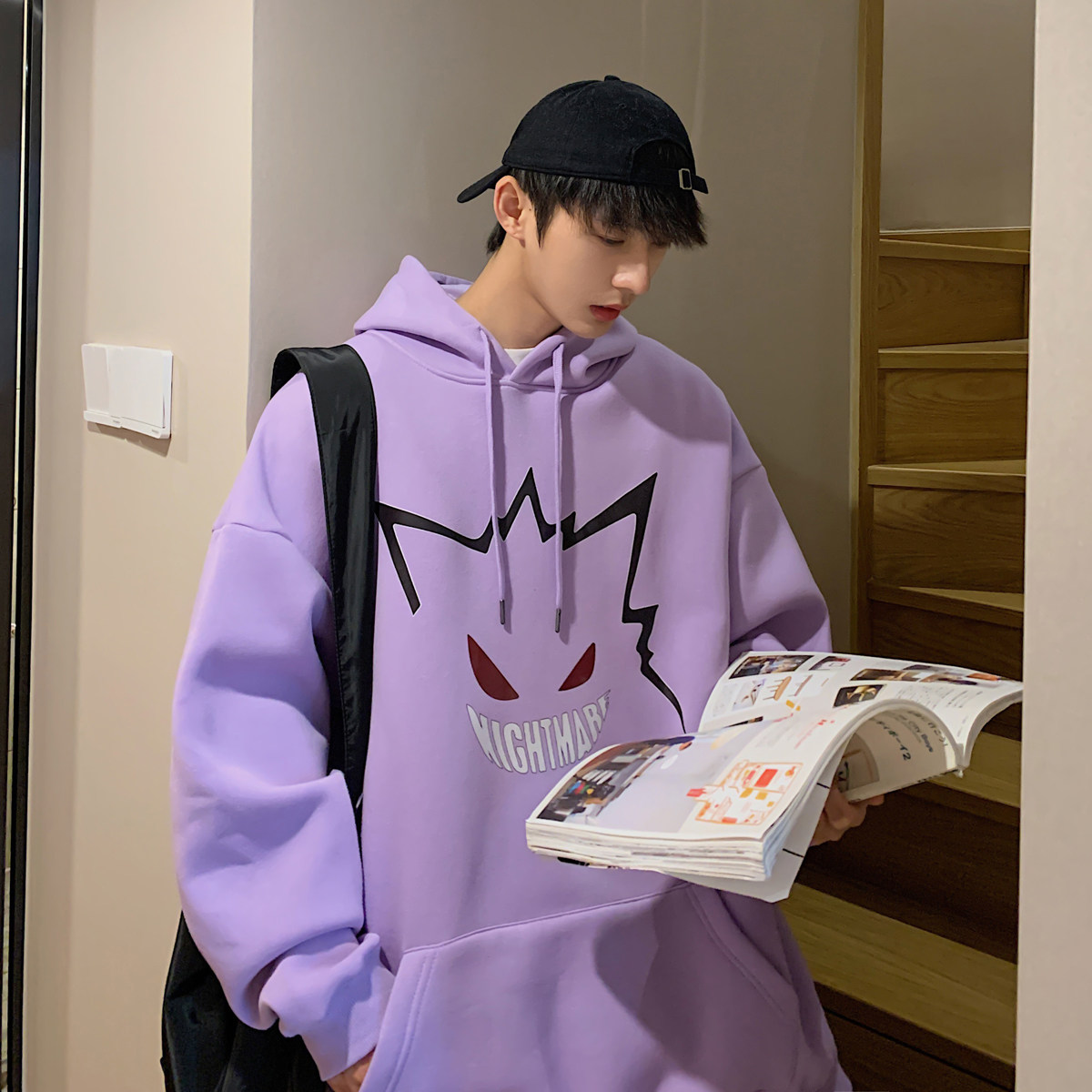 @港风连帽卫衣东东秋冬季男外套情侣装打底衫W3001-P45控68,男装卫衣,星座216(原A116)