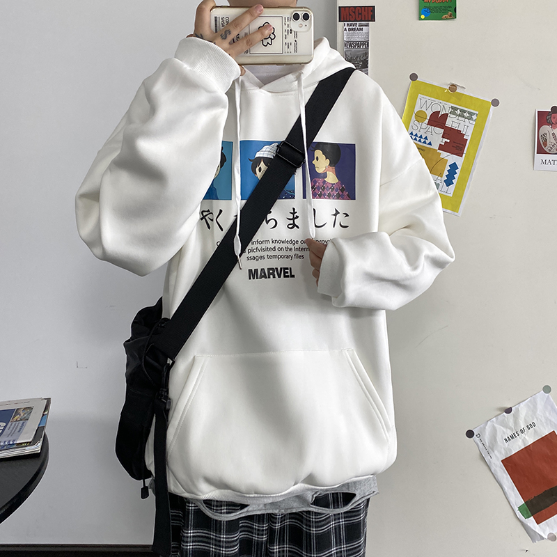 港風卡通連帽衛衣男士秋冬季外套帽衫夾克幾物控