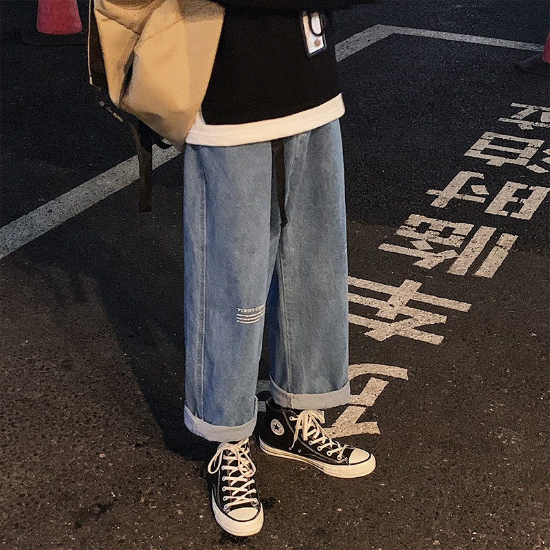 @港风秋季牛仔裤老爹裤宽松休闲裤子N99-P60,男装牛仔裤,星座216(原A116)