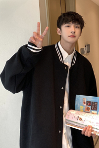 440克开衫卫衣纯色排扣棒球服秋冬潮抖音男棉套头外套DYW001-P90图片