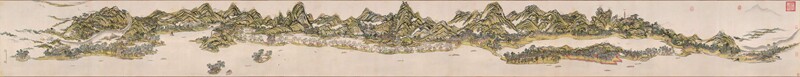 清王原祁西湖十景图原大卷轴装饰画装饰高清原作版画微喷装裱临摹