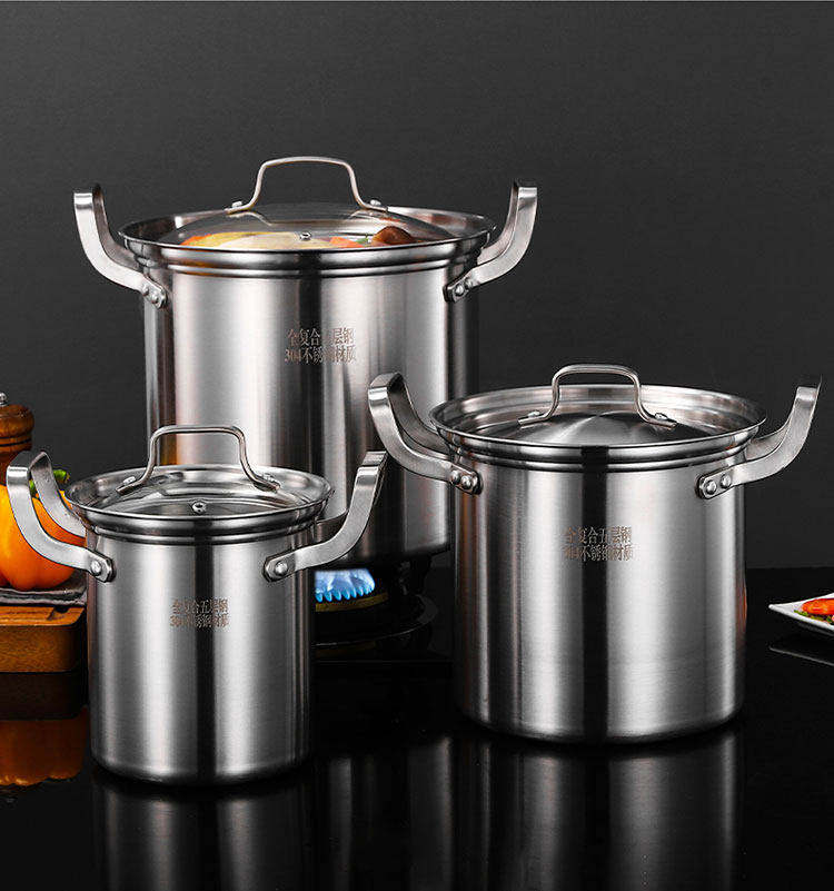 太伴新款复合全五层钢304不锈钢特高汤锅家用煲汤燃气电磁炉通用