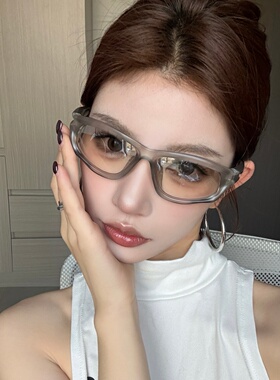 复古透灰色骑行水银色户外运动墨镜女潮方圆脸显瘦高级感太阳眼镜