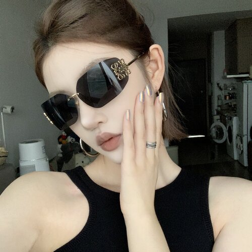 无框切边复古欧美显瘦女士墨镜