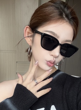 复古多边形猫眼黑色墨镜女方圆脸显瘦高级网感太阳镜2025新欧美风