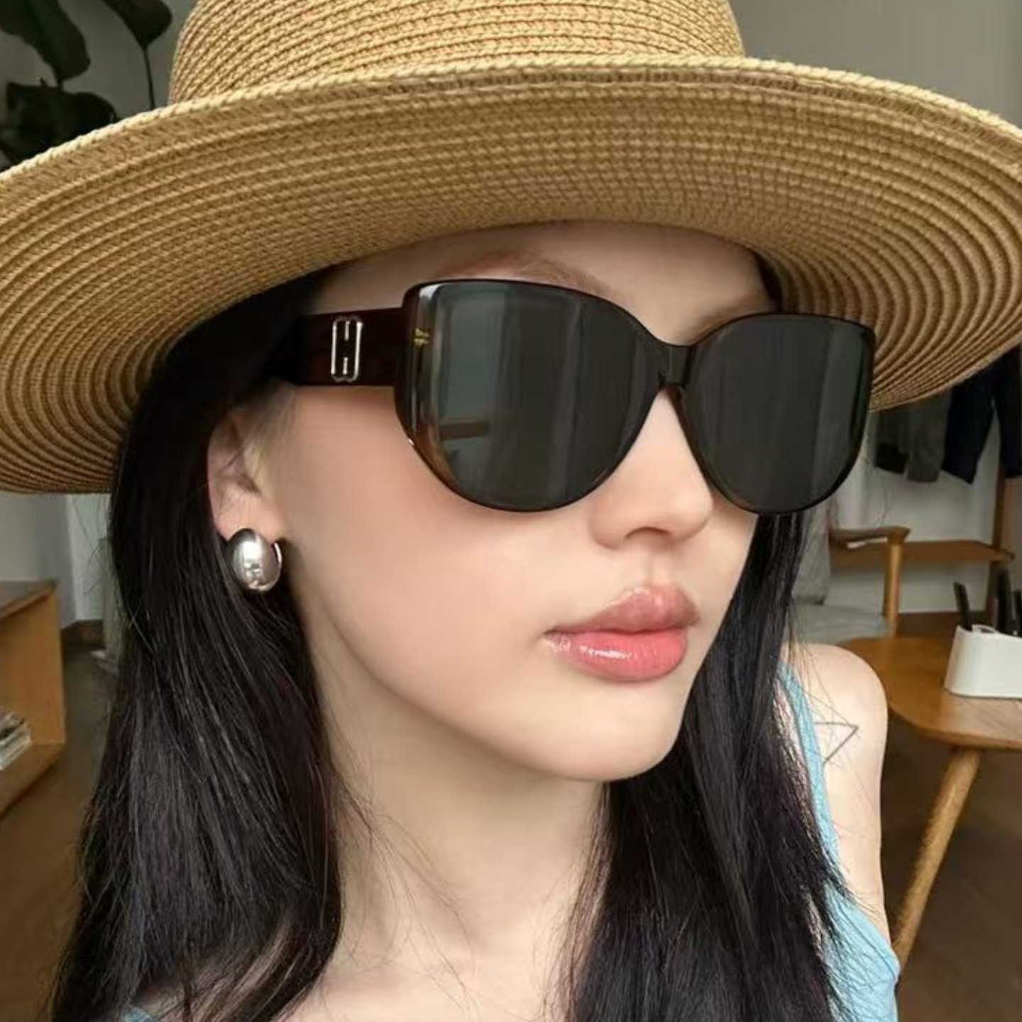 复古玳瑁猫眼大框偏光墨镜女高级感防紫外线老钱方圆脸显瘦太阳镜,ZIPPO/瑞士军刀/眼镜,太阳眼镜,淘宝优惠券,粉丝福利购,淘宝优惠卷