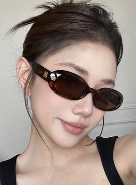 小脸椭圆形方圆脸显瘦豹纹色墨镜