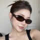 气质豹纹色小框椭圆太阳镜2025新款 韩版 潮女潮方圆脸显瘦复古墨镜