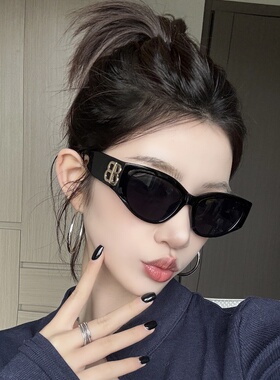 欧美辣妹风猫眼墨镜女方圆脸显瘦