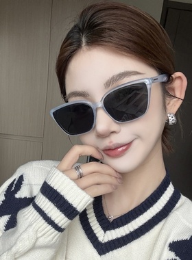 2025新款复古Y2K亚裔辣妹风银色猫眼墨镜女方圆脸显瘦高级太阳镜