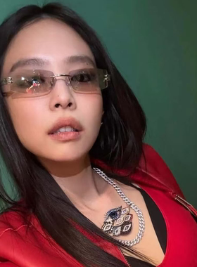 Jennie同款墨镜无框茶色金属女潮
