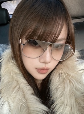 水银框老钱风显瘦爱心腿太阳镜女