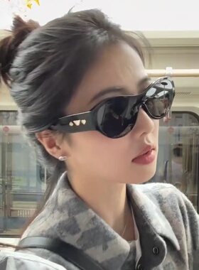 白露同款黑框猫眼显瘦太阳镜