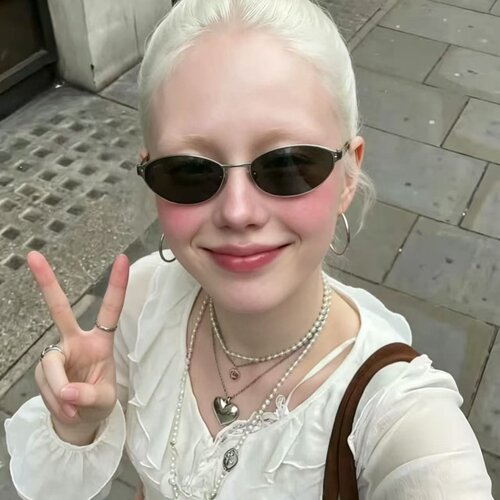 复古点钻猫眼GM防晒墨镜韩女