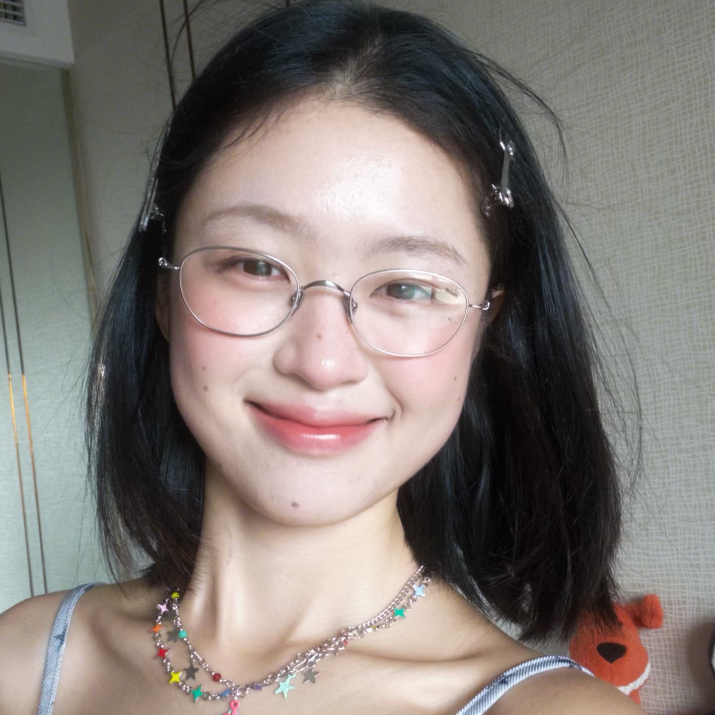 佳柚金属细框椭圆大早八素颜眼镜