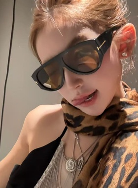 T字大黑框茶色太阳眼镜欧美大框