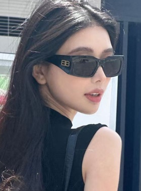 网红方圆同款黑色方形大框太阳镜