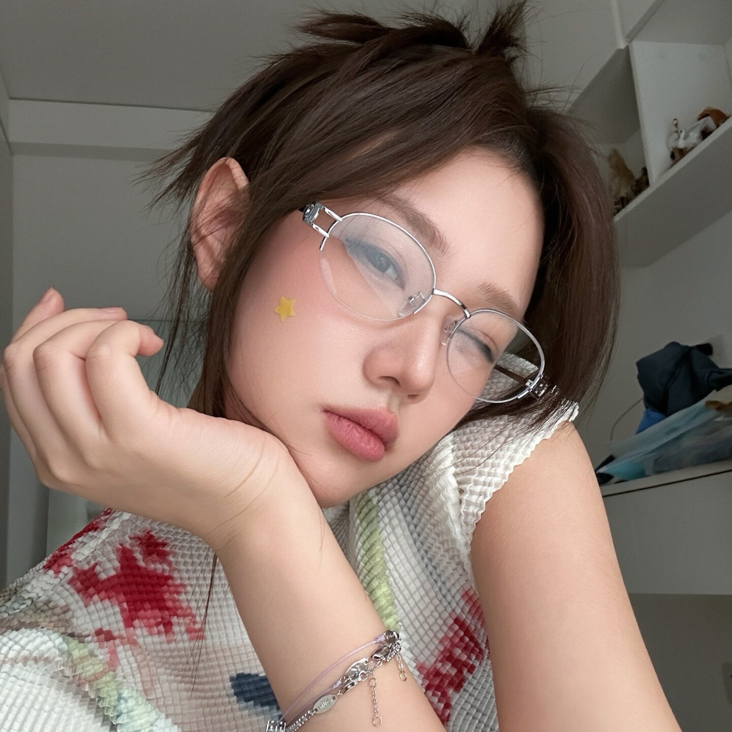 金属银色椭圆半框素颜眼镜女大脸显瘦高智网感配近视高度数韩版潮