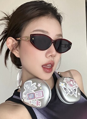 老钱风酒红猫眼显气色防UVB墨镜