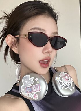 老钱风酒红猫眼显气色防UVB墨镜