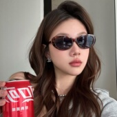 2026春夏复古欧美风豹纹猫眼偏光墨镜女潮方圆脸显瘦高级感太阳镜