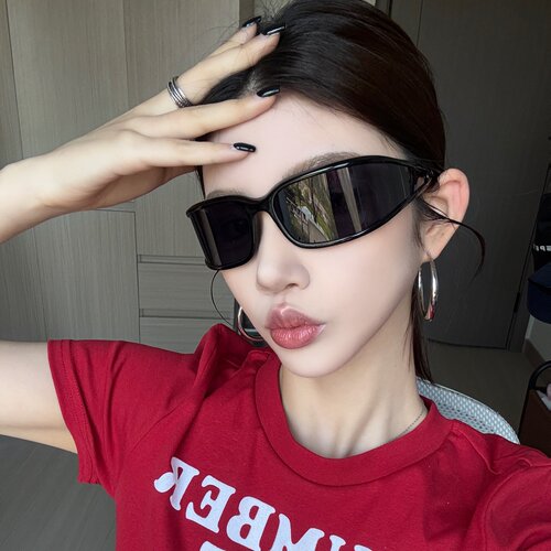 户外运动骑行风黑色大框太阳眼镜