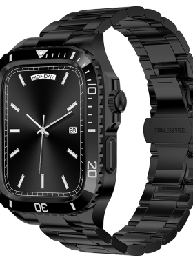 适用applewatch8不锈钢表壳iWatch7表带S8苹果手表带S7金属iWatchS6保护套SE改装壳AppleWatchS5不锈钢S6外壳