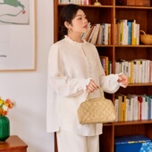 女胖mm洋气轻奢减龄高级感正肩显瘦长袖 美丽客栈高端大码 衬衫 上衣