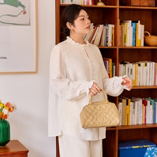 美丽客栈高端大码衬衫女胖mm洋气轻奢减龄高级感正肩显瘦长袖上衣