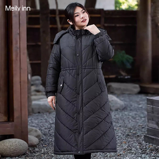 美丽客栈中老年妈妈专属美丽客栈加厚保暖棉服大码 外套女 连帽长款