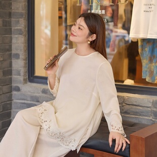 美丽客栈高端大码打底衫女内搭可外穿胖mm洋气高级感遮肚子显瘦