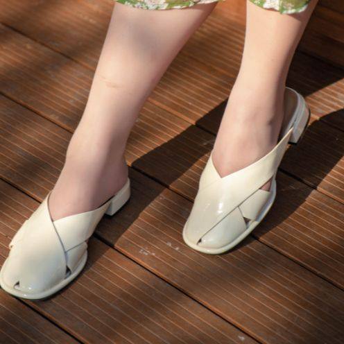 拖鞋建议拍大一码数羊皮内里舒适度拉满4cm跟高显高显瘦不累脚