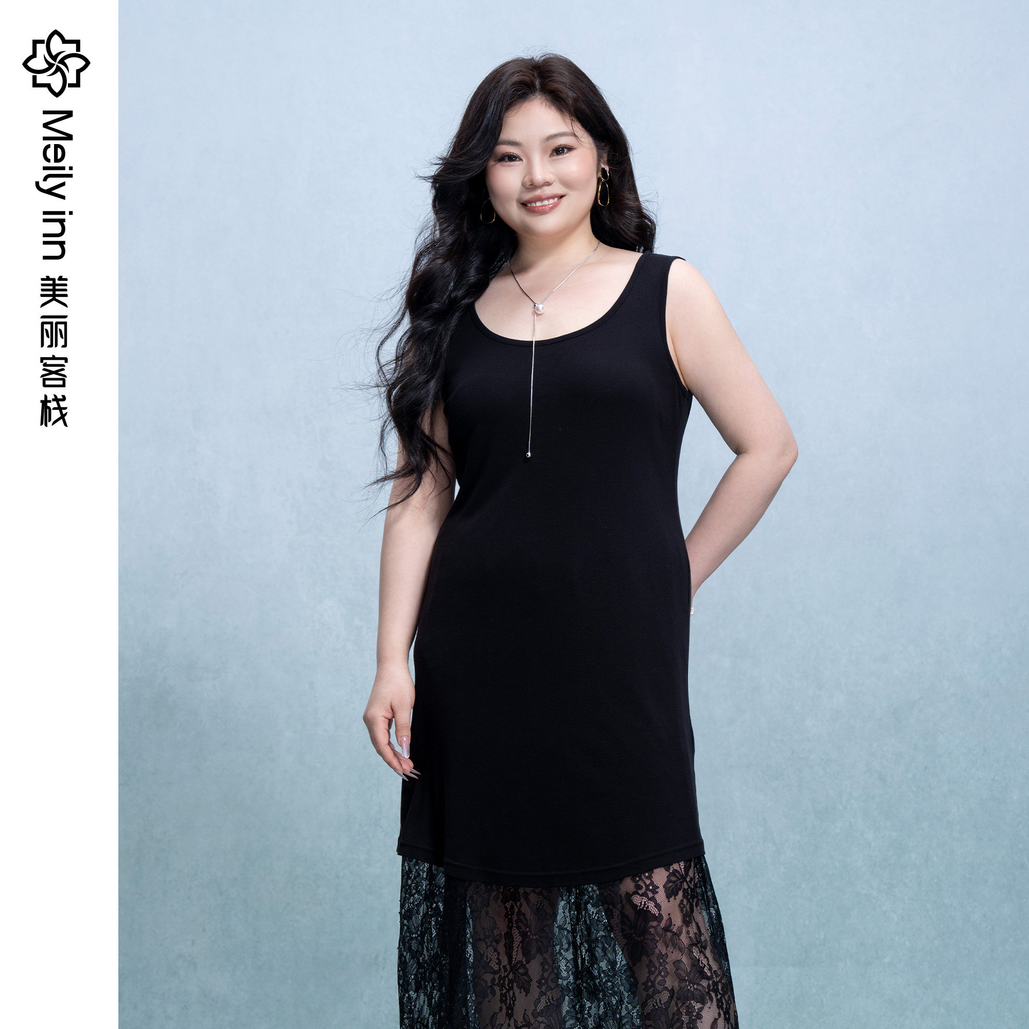 美丽客栈原创高端大码女装胖mm200斤加肥加大夏季针织背心中长款