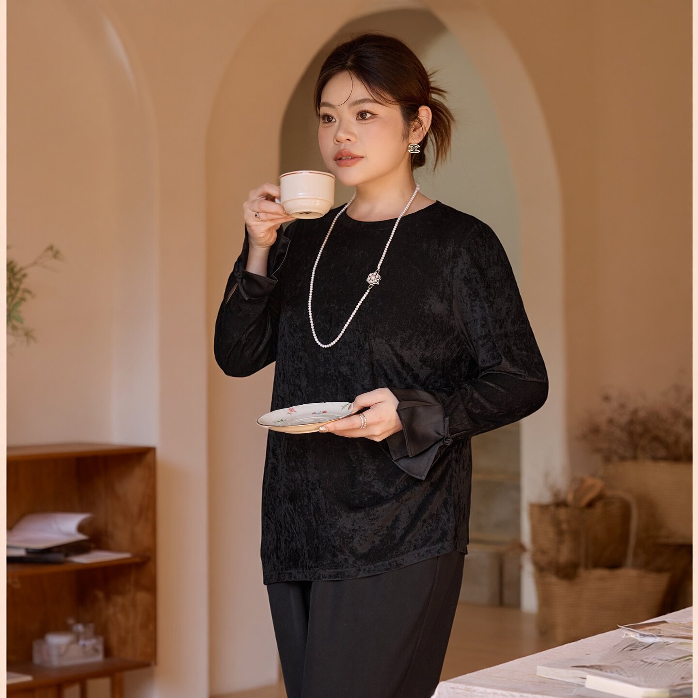 美丽客栈高端大码女装醋酸打底衫2026新款胖mm200斤修身显瘦上衣