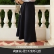 胖mm显瘦遮肚中长款 美丽客栈2025秋冬新款 藏蓝色半身裙大码 a字裙