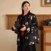 美丽客栈高端大码 国风水貂毛夹棉外套女 棉服新中式 女装 2025冬新款