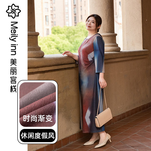 夏季大码女装度假风连衣裙