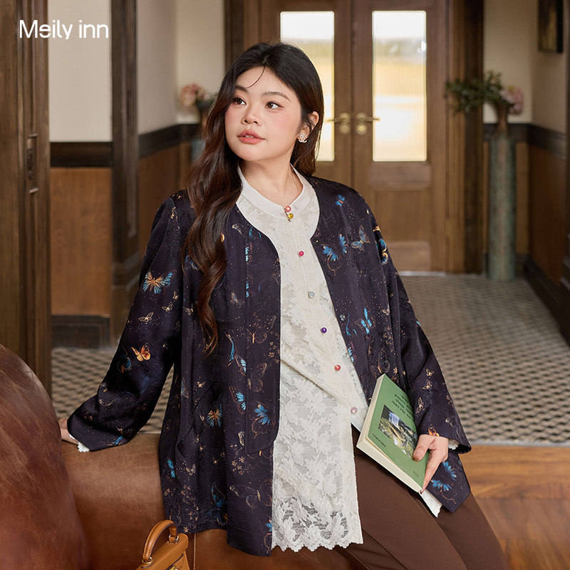 美丽客栈高端大码女装2026年春新款胖mm显瘦外套休闲百搭时尚上衣