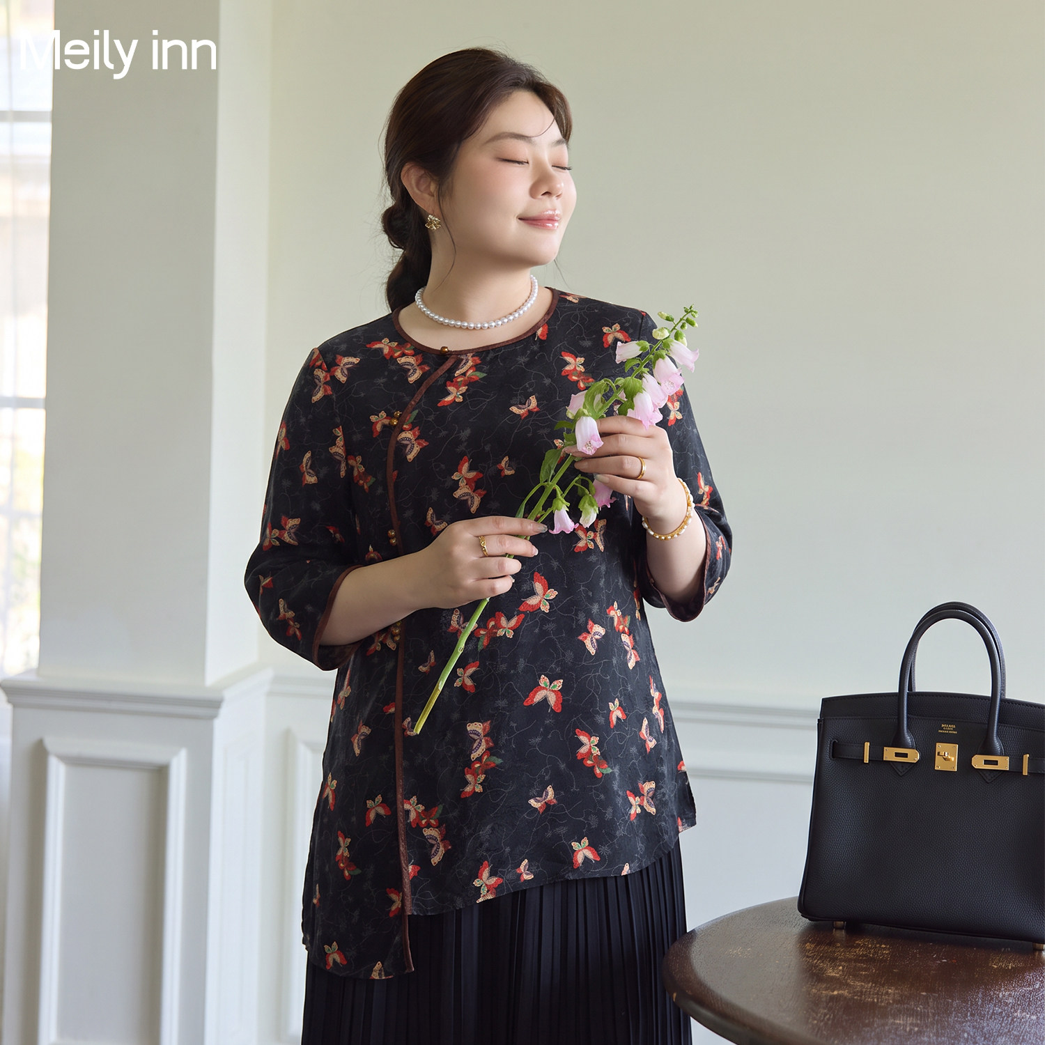 美丽客栈原创高端大码女装胖mm200斤加肥加大剪花国风凉感衬衫春