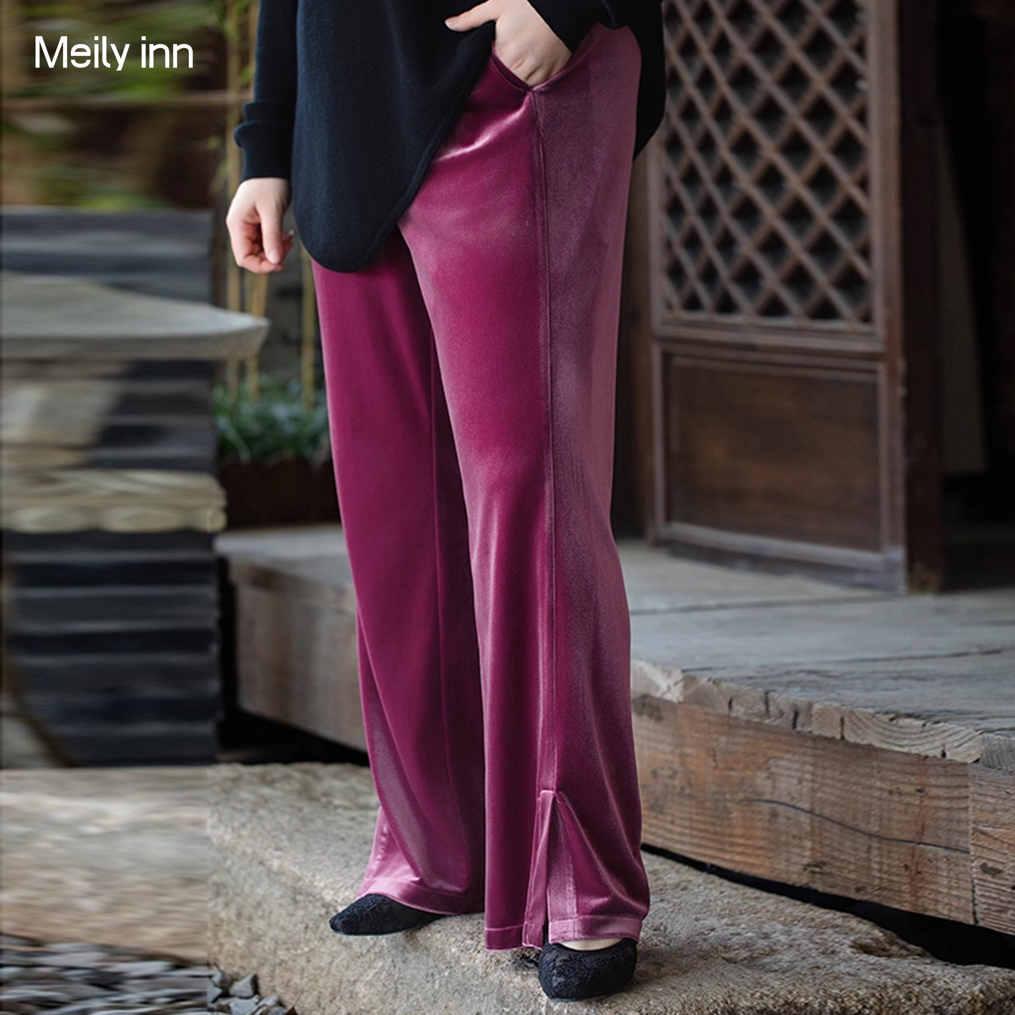 【弹力】美丽客栈2025秋冬新款裤子女胖mm大码显瘦复古丝绒直筒裤,女装/女士精品,大码裤装,淘宝优惠券,粉丝福利购,淘宝优惠卷