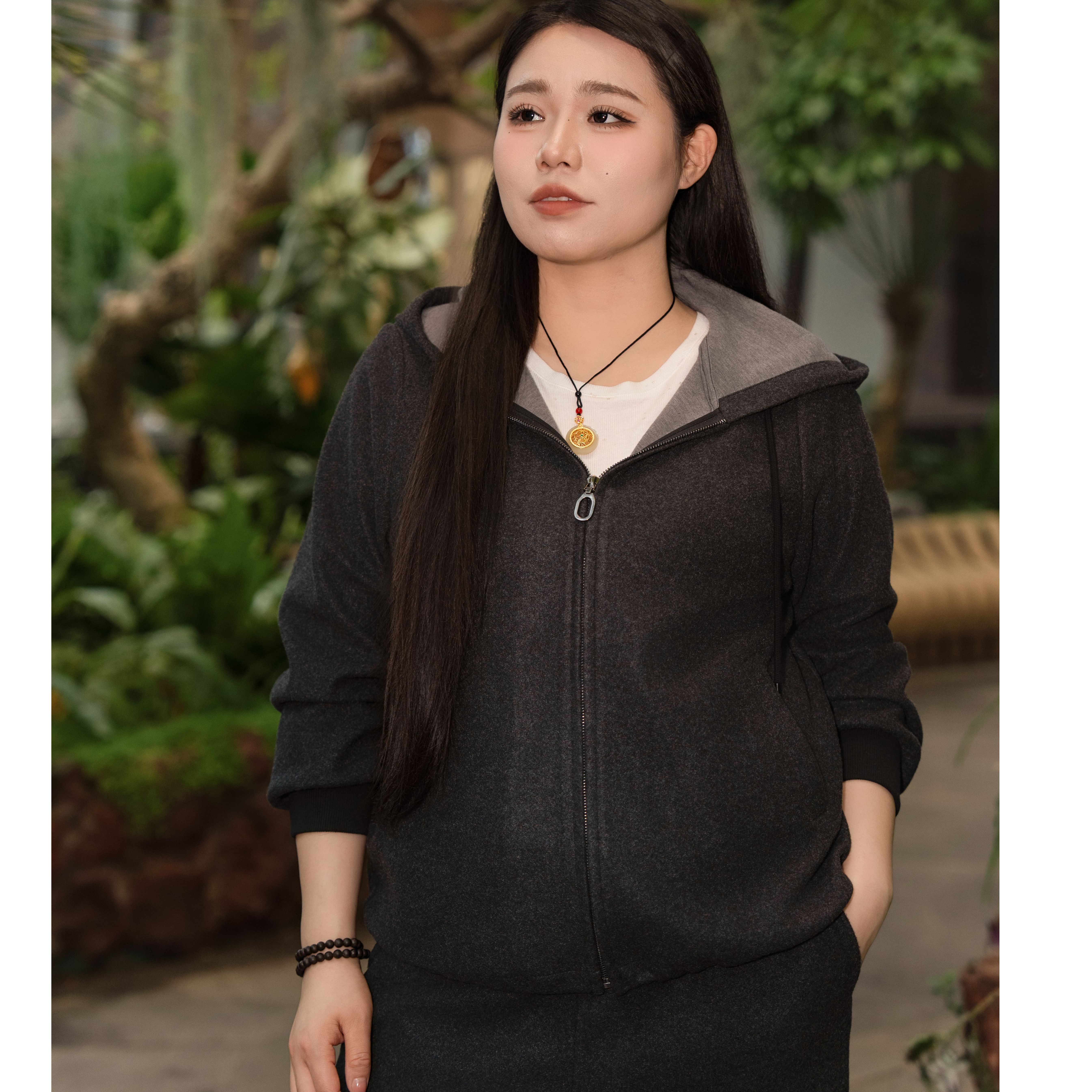 【羊毛混纺 】美丽客栈大码女装2025冬新款正肩显瘦休闲外套