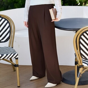 美丽客栈高端大码女装2025秋冬新款宽松显瘦直筒裤胖mm垂感休闲裤