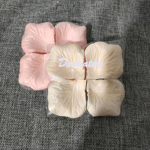 淡香槟混桃粉生日布置假花瓣撒花仪式感婚礼T台答谢宴迎宾区布置