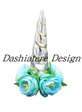 梦幻银色独角兽生日儿童派对发夹